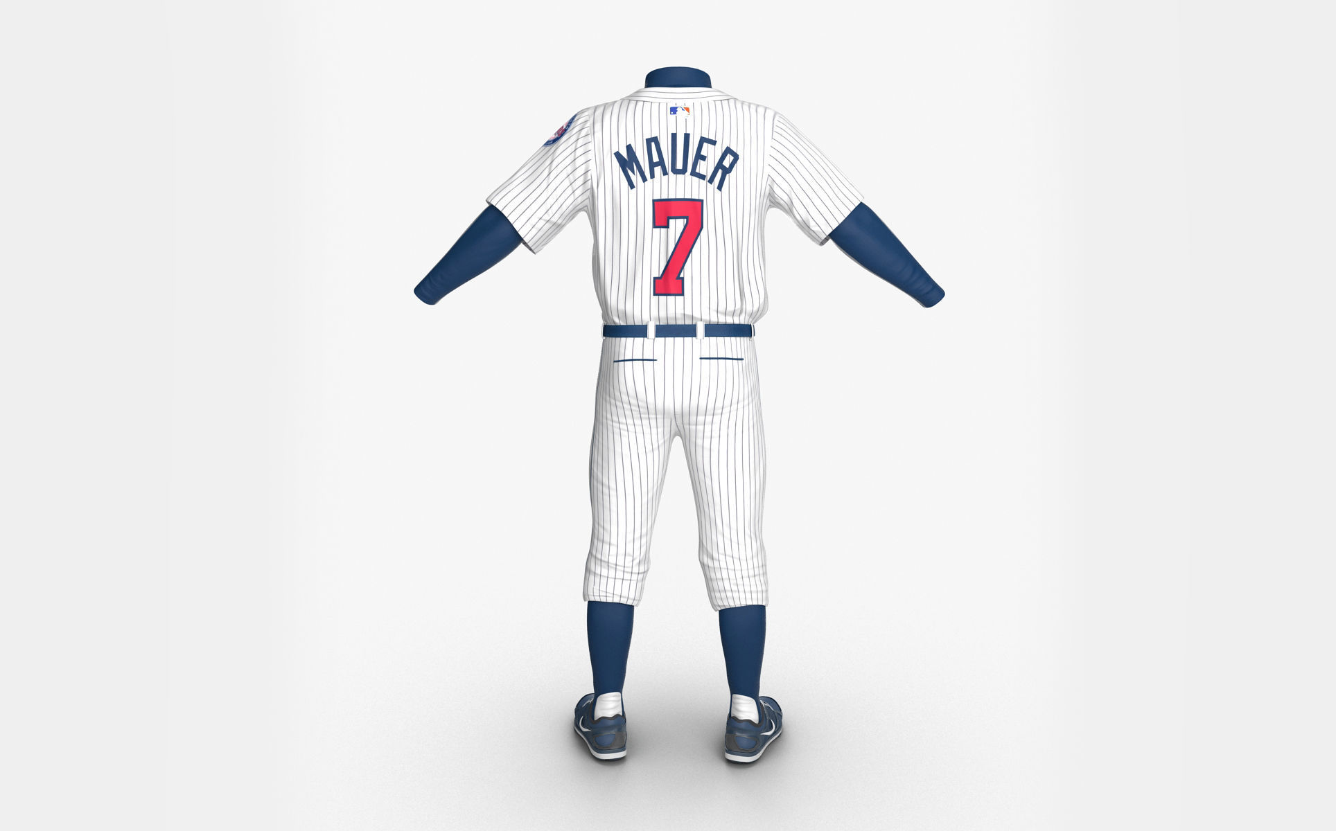 Baseball Player Outfit Twins 3 3D model_2
