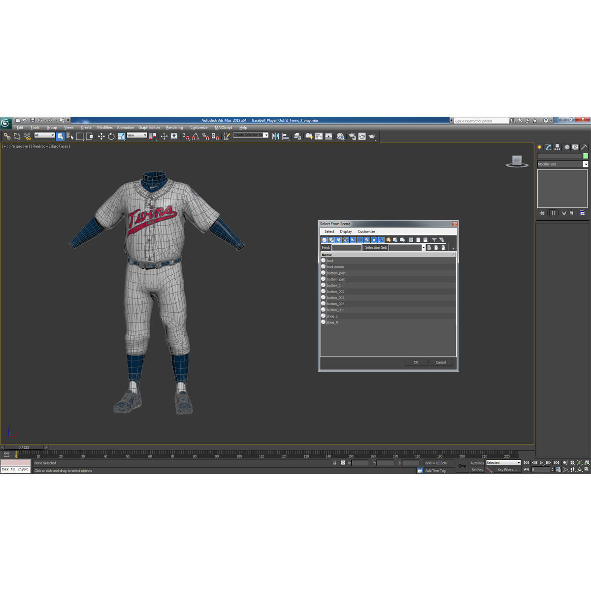 Baseball Player Outfit Twins 3 3D model_15