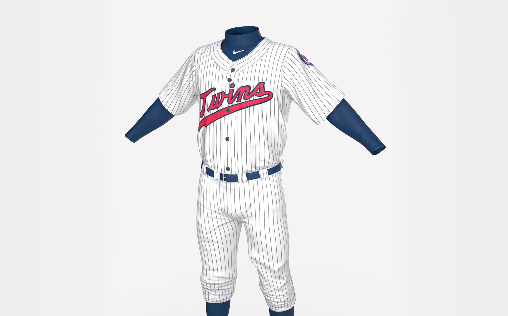 Baseball Player Outfit Twins 3 3D model_5