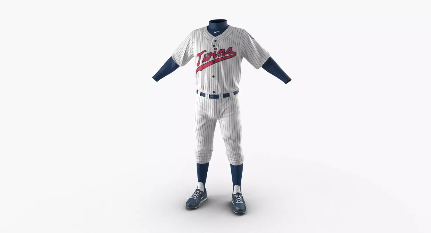 Baseball Player Outfit Twins 3 3D model_0