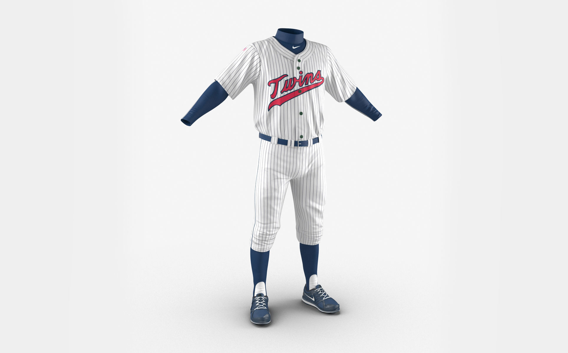 Baseball Player Outfit Twins 3 3D model_3