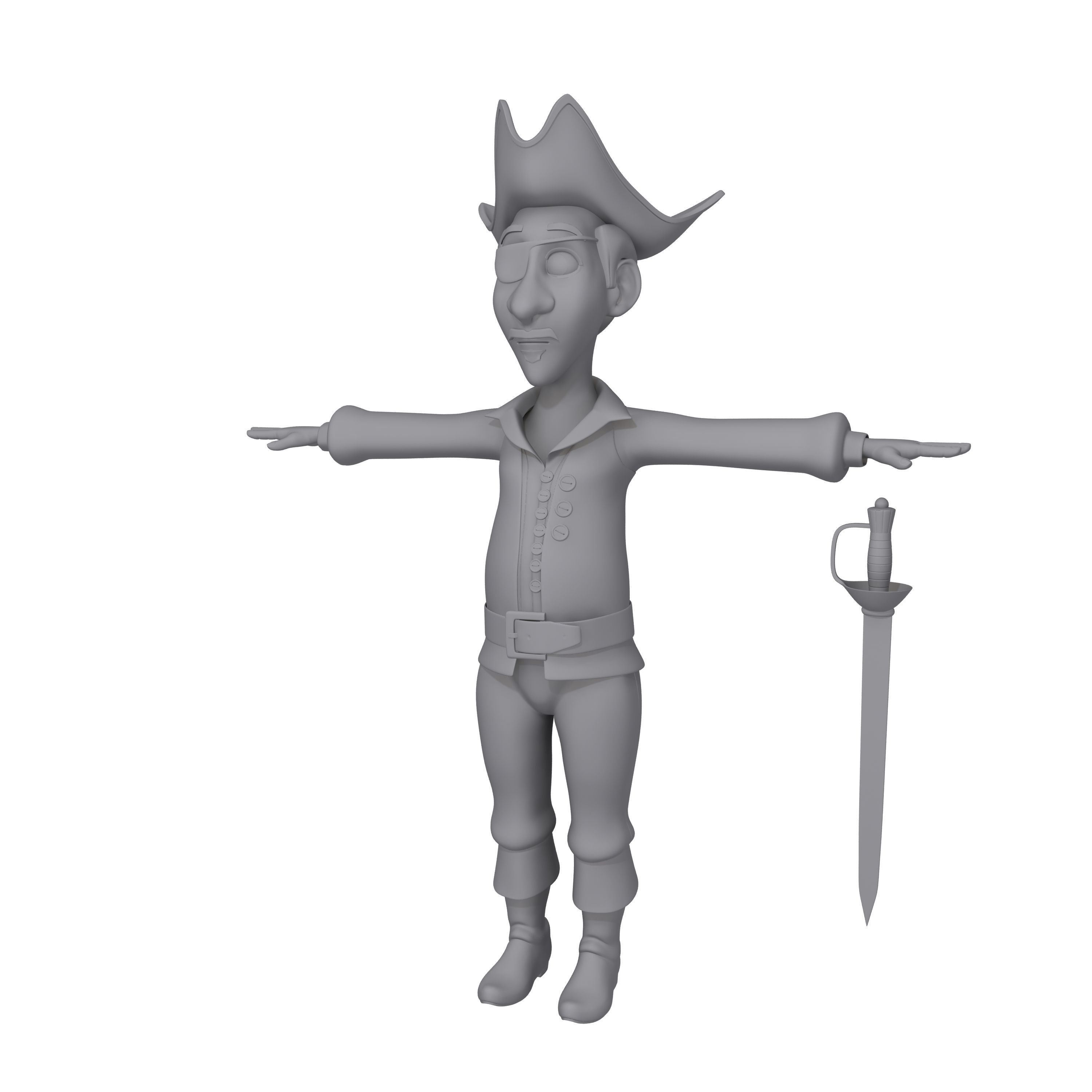 Pirate Cartoon 3D model_7
