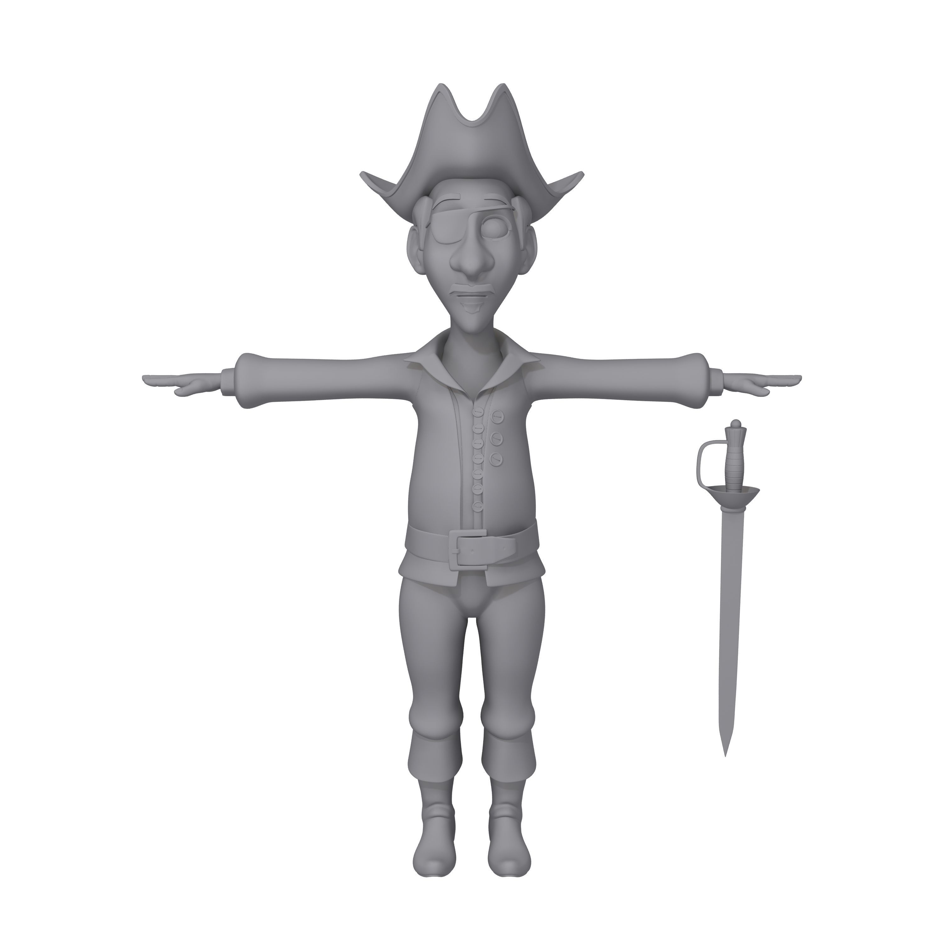 Pirate Cartoon 3D model_4