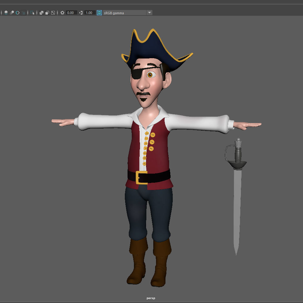 Pirate Cartoon 3D model_12