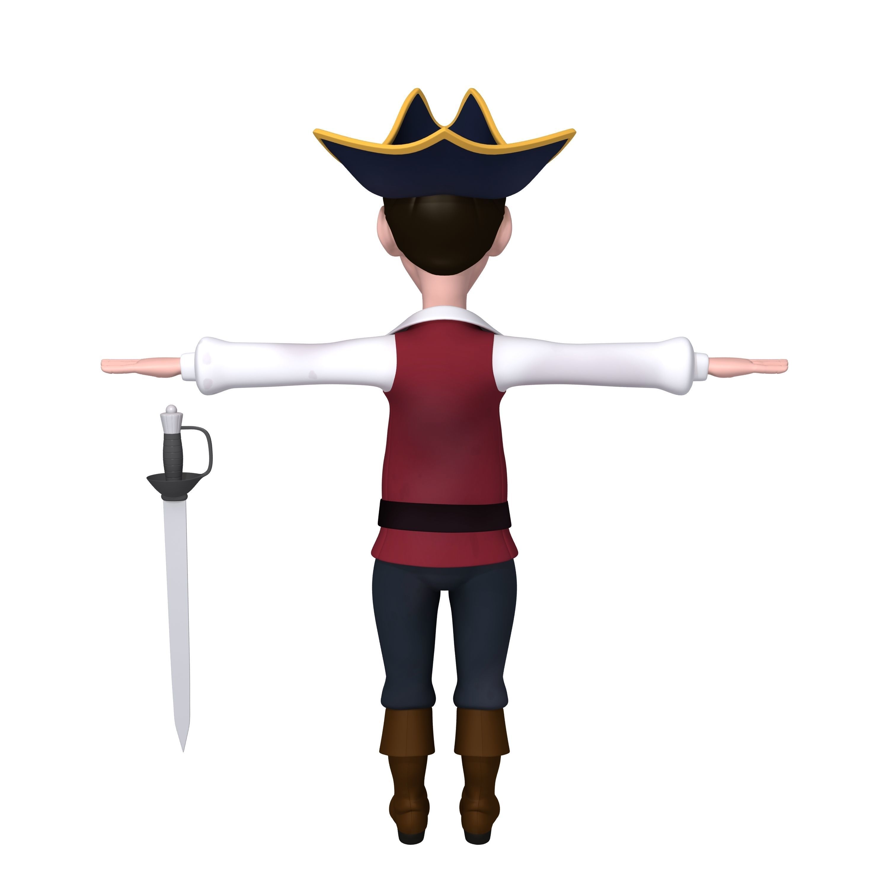 Pirate Cartoon 3D model_2