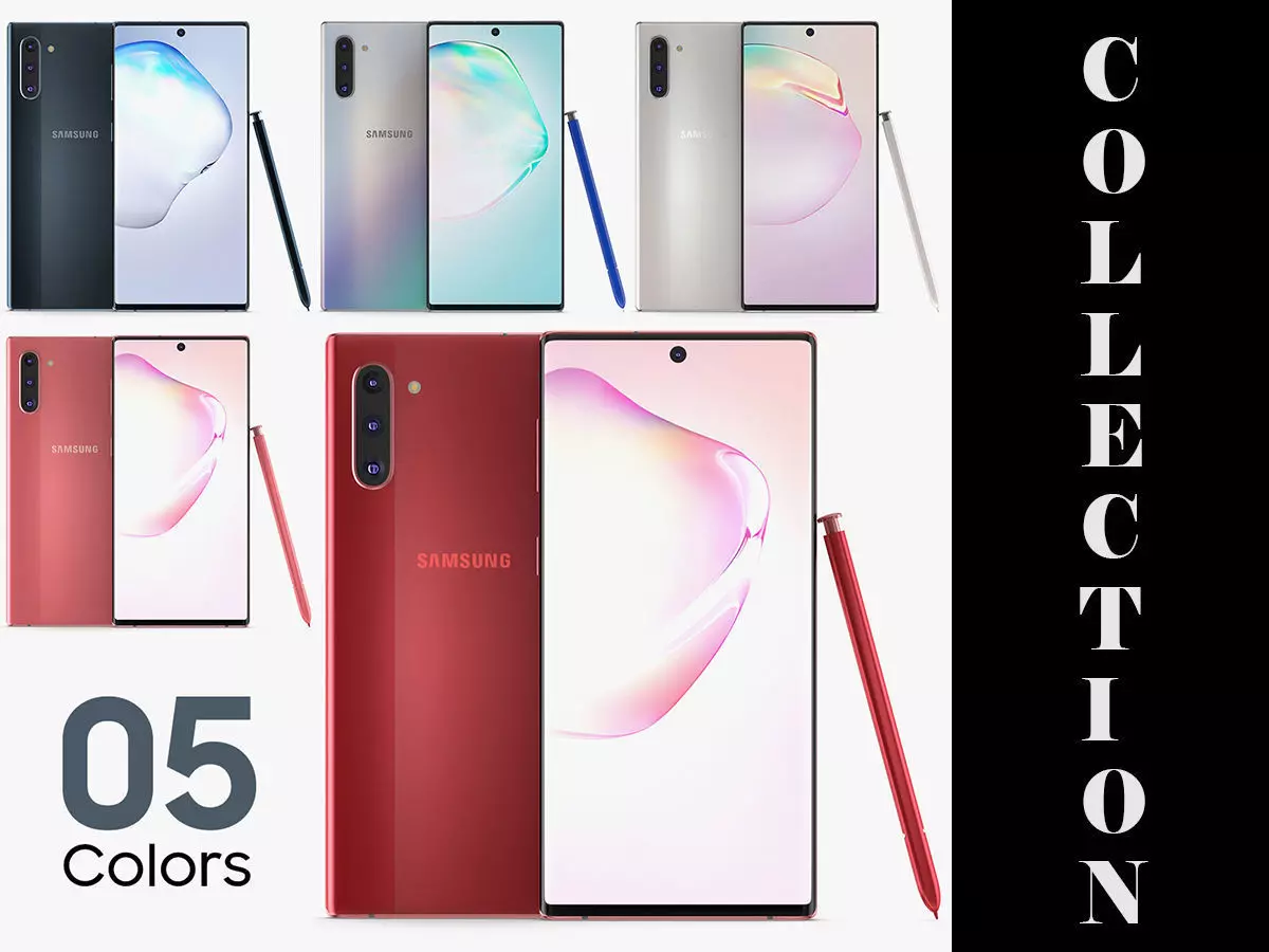 Samsung Galaxy Note 10 All Colors 3D model_0