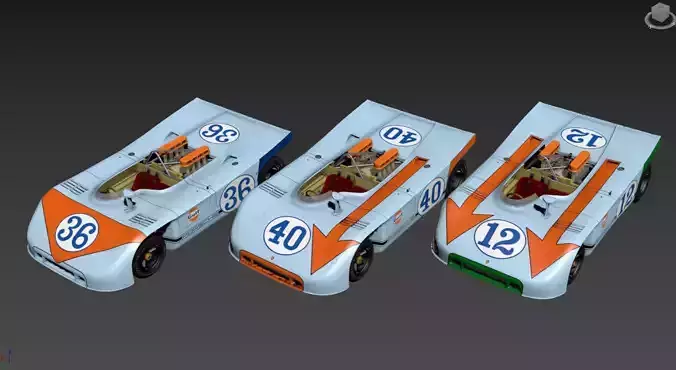 3D model Porsche 908 - 3 1970 - Gulf Race Version VR / AR