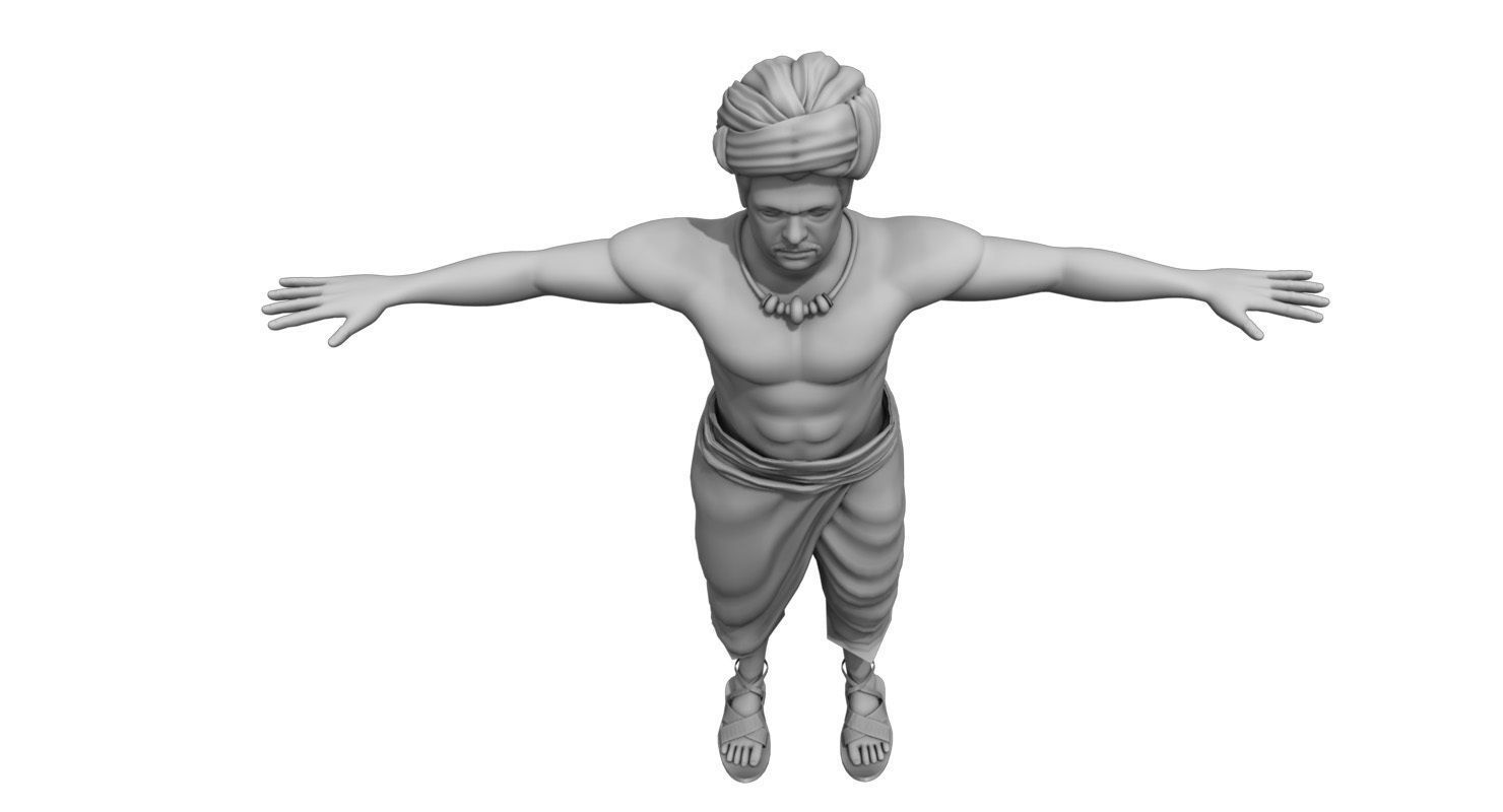 Farmer india 3d model 3D model_3