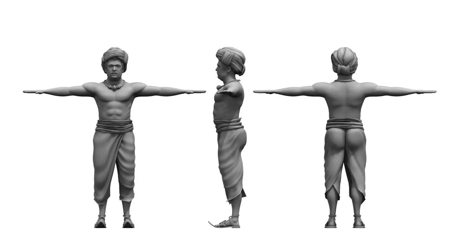  Farmer india 3d model 3D model_0