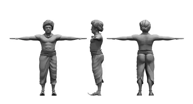  Farmer india 3d model