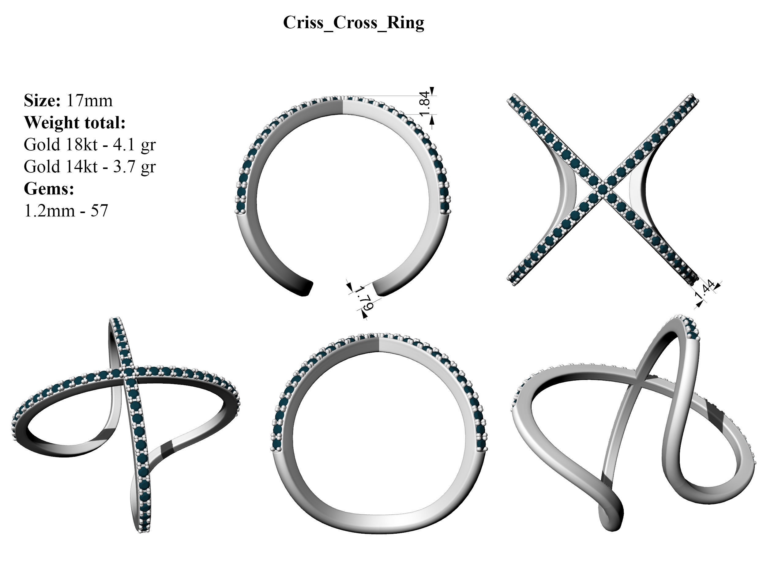 Criss Cross Ring 3D print model_2