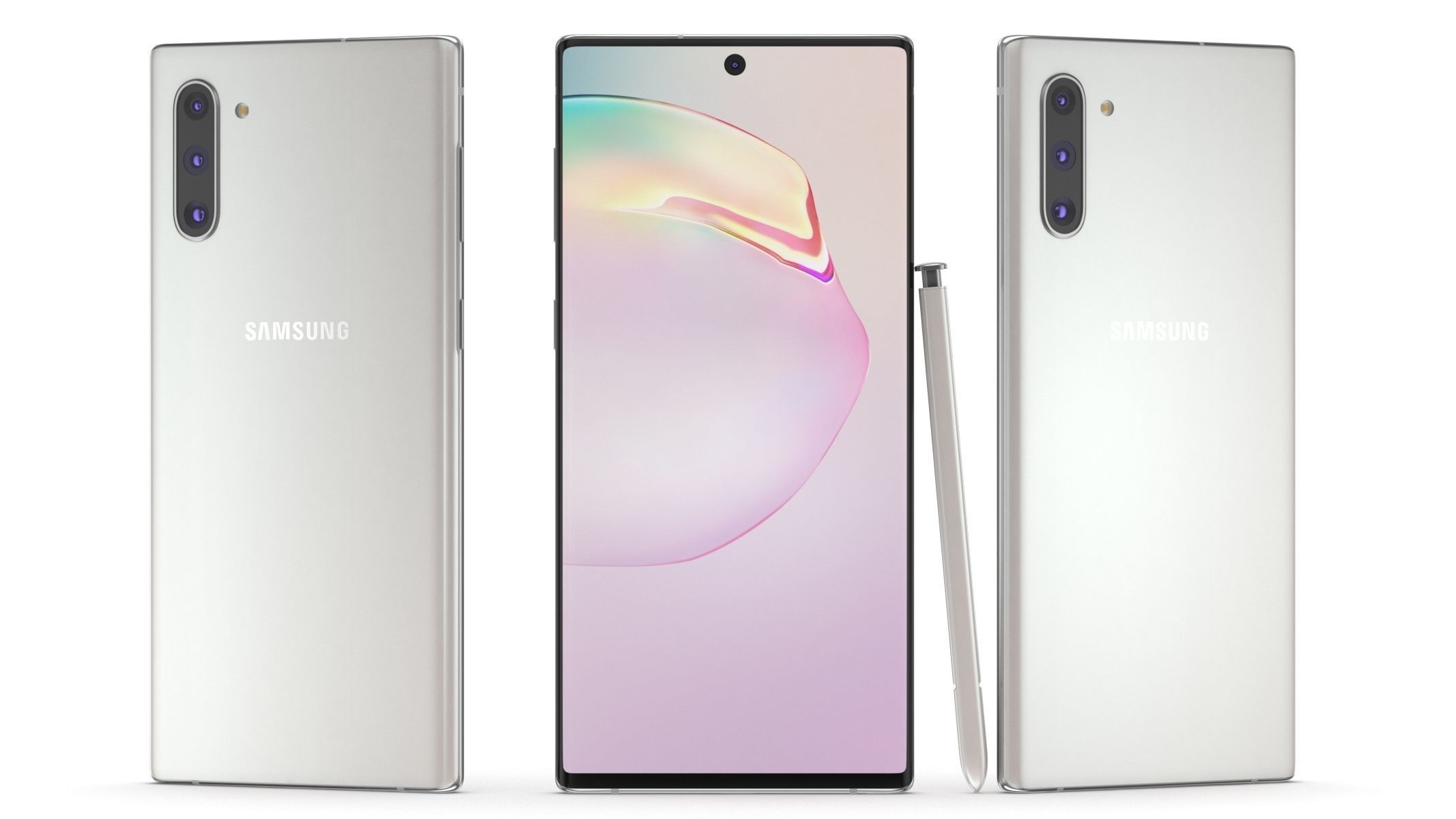 Samsung Galaxy Note 10 Aura White 3D model_7
