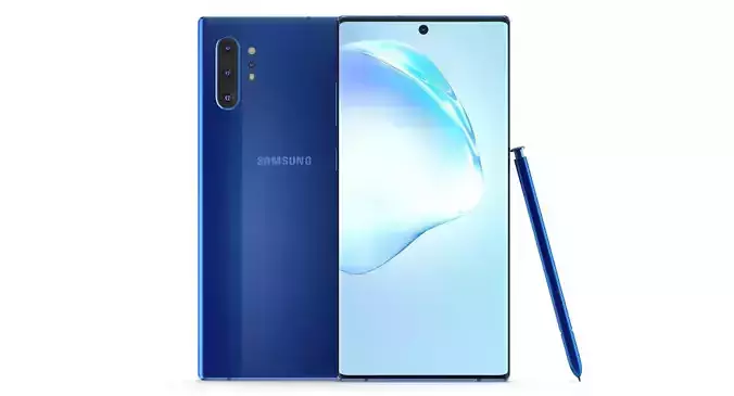 Samsung Galaxy Note 10 Plus Aura Blue 3D model