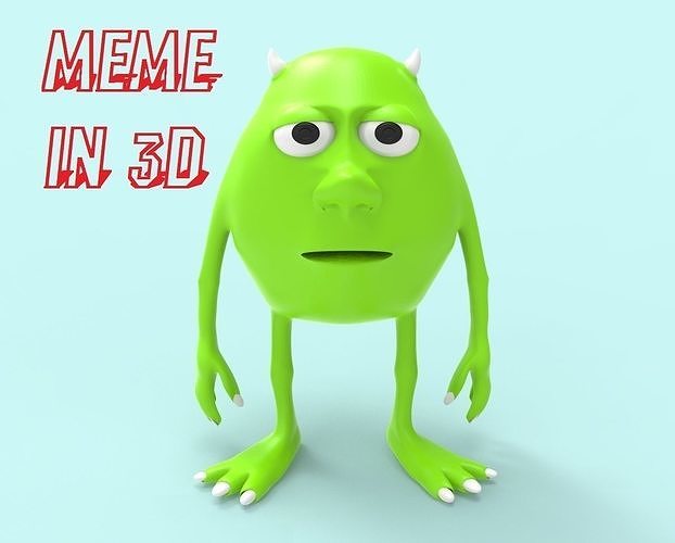 Mike Wazowski with Sulley Sully face MEME in 3D 3D print model