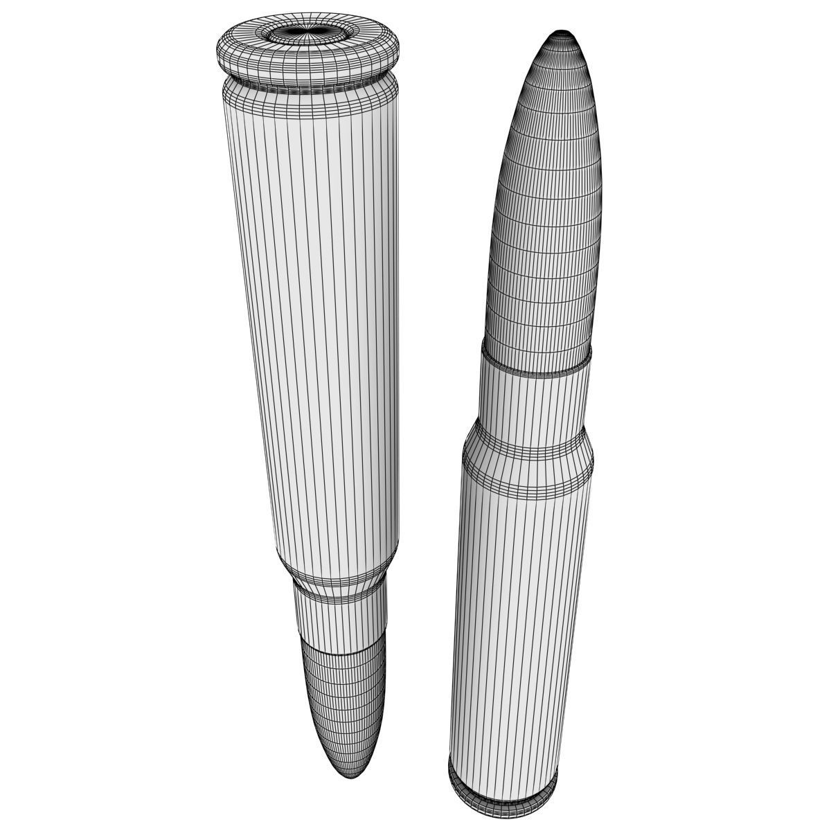 7 92x57mm Mauser Cartridge Bullet 3D model_4