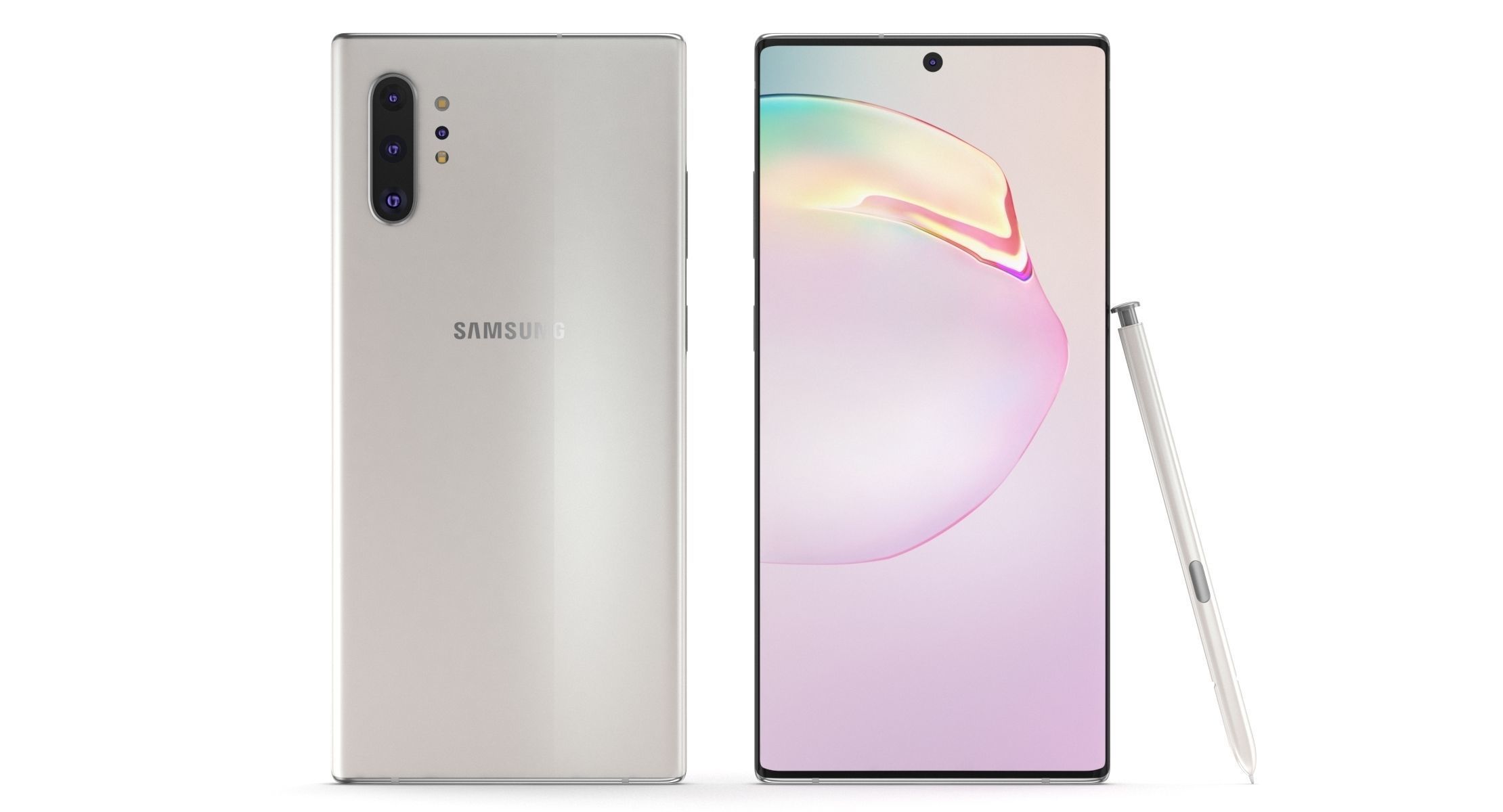 Samsung Galaxy Note 10 Plus Aura White 3D model_1