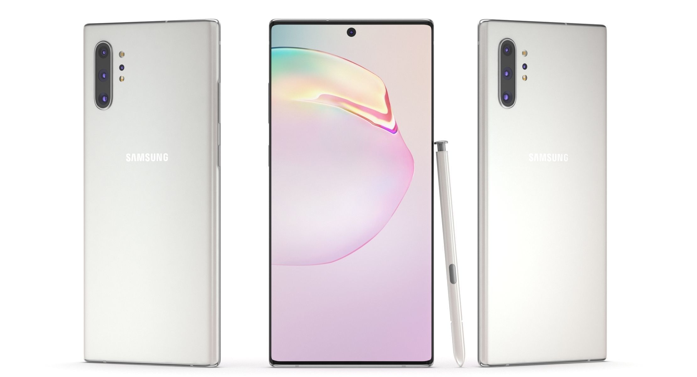 Samsung Galaxy Note 10 Plus Aura White 3D model_8