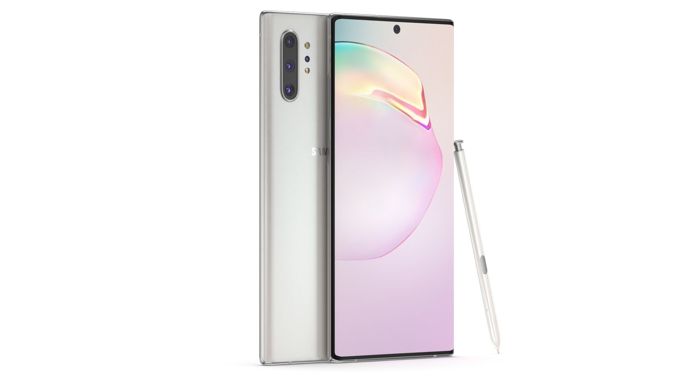Samsung Galaxy Note 10 Plus Aura White 3D model_2