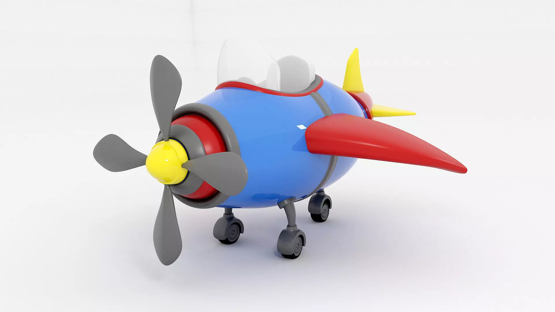Cartoon Airplane Low-poly 3D model Low-poly 3D model_0