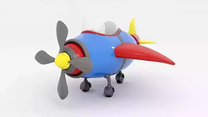 Cartoon Airplane Low-poly 3D model