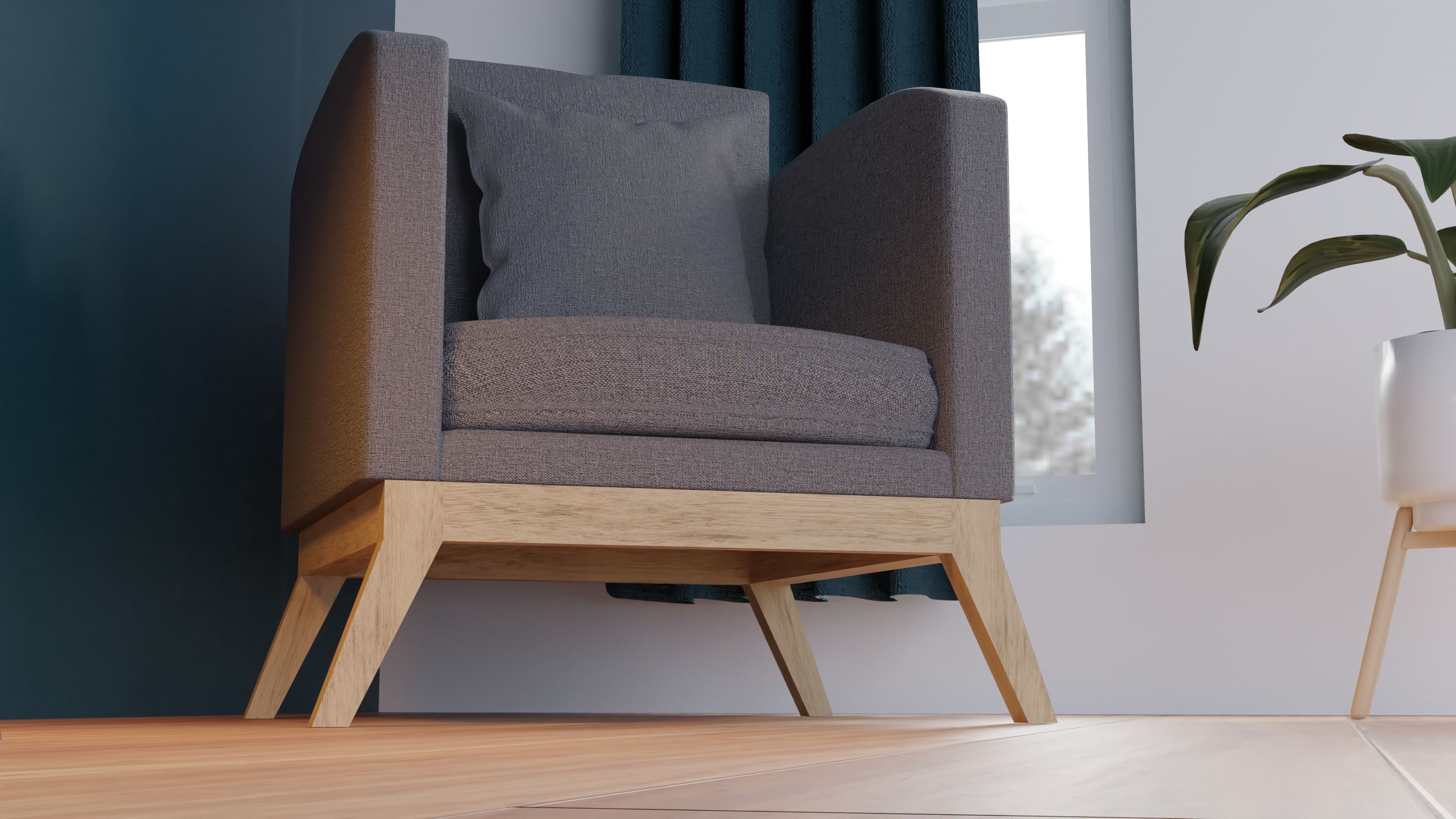 Armchair chair Free 3D model_2