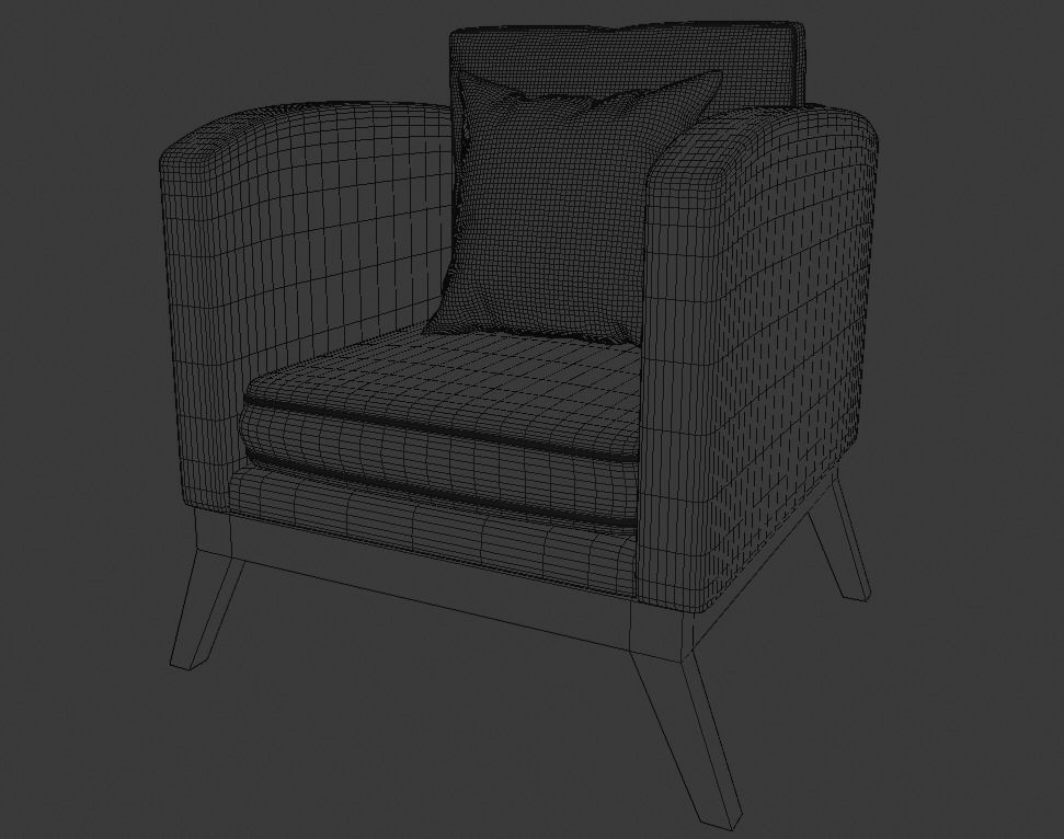 Armchair chair Free 3D model_6