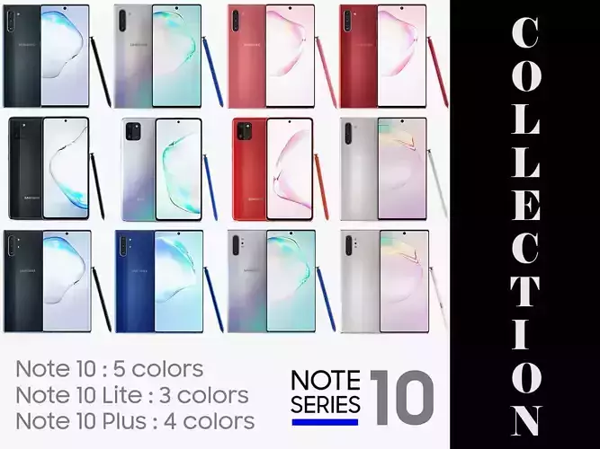 Samsung Galaxy Note 10 Series Collection 3D model