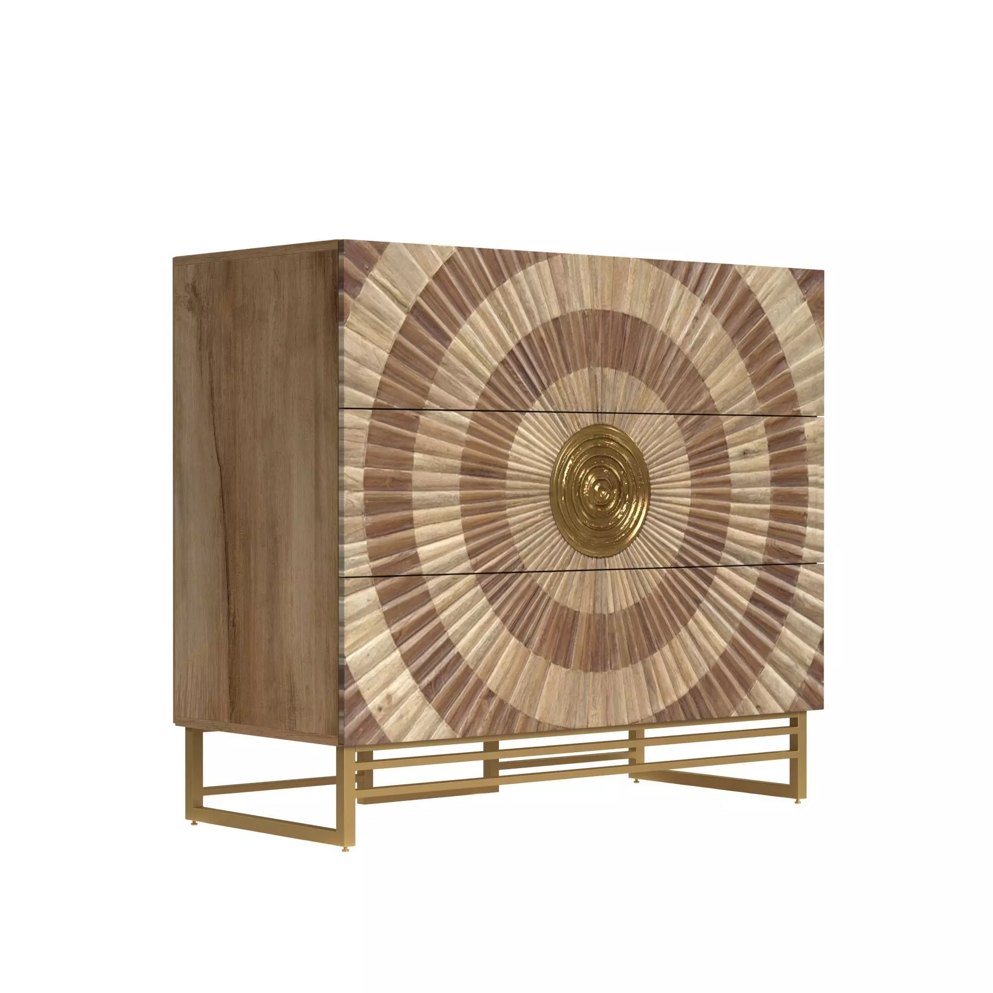 Wayfair Heine Metallic 3 Drawer Accent Chest 3D model