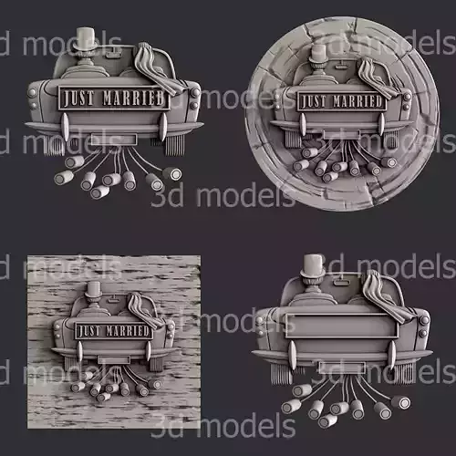 3d STL models for CNC router or 3d printer just married 3D model