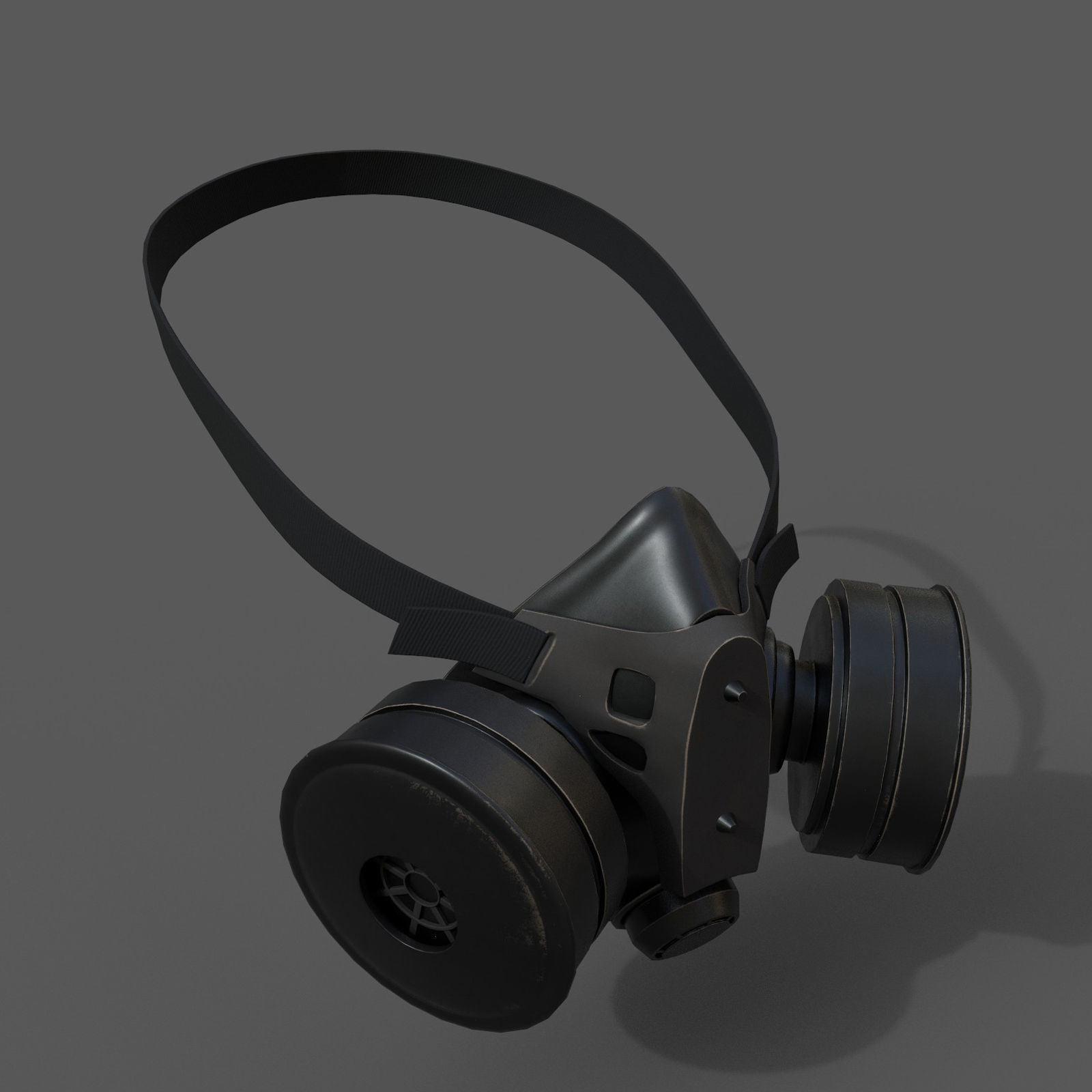 Gas mask protection futuristic technology fantasy 3d low poly Low-poly 3D model_3