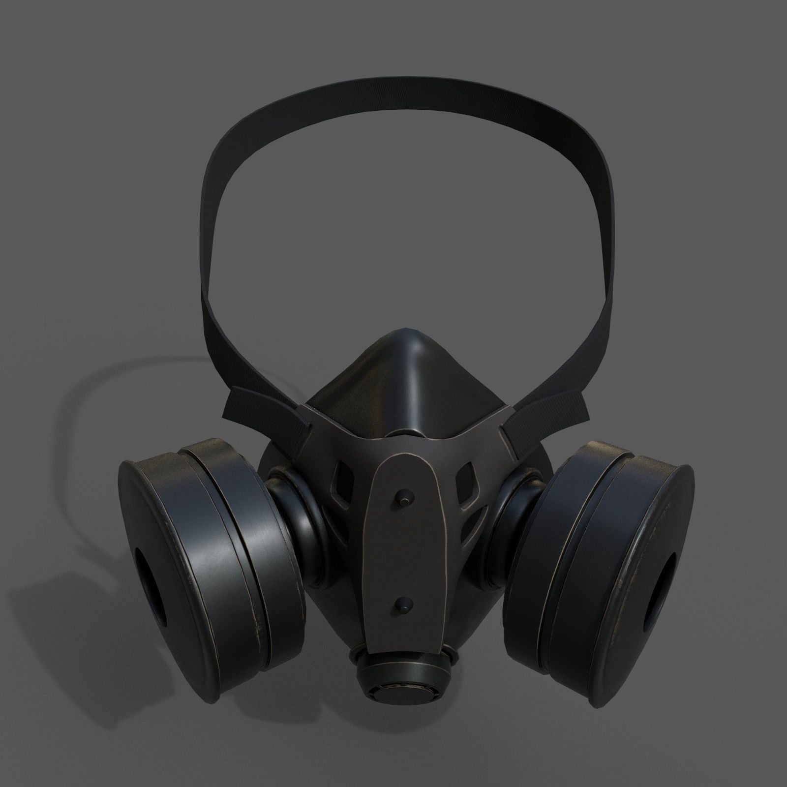 Gas mask protection futuristic technology fantasy 3d low poly Low-poly 3D model_2