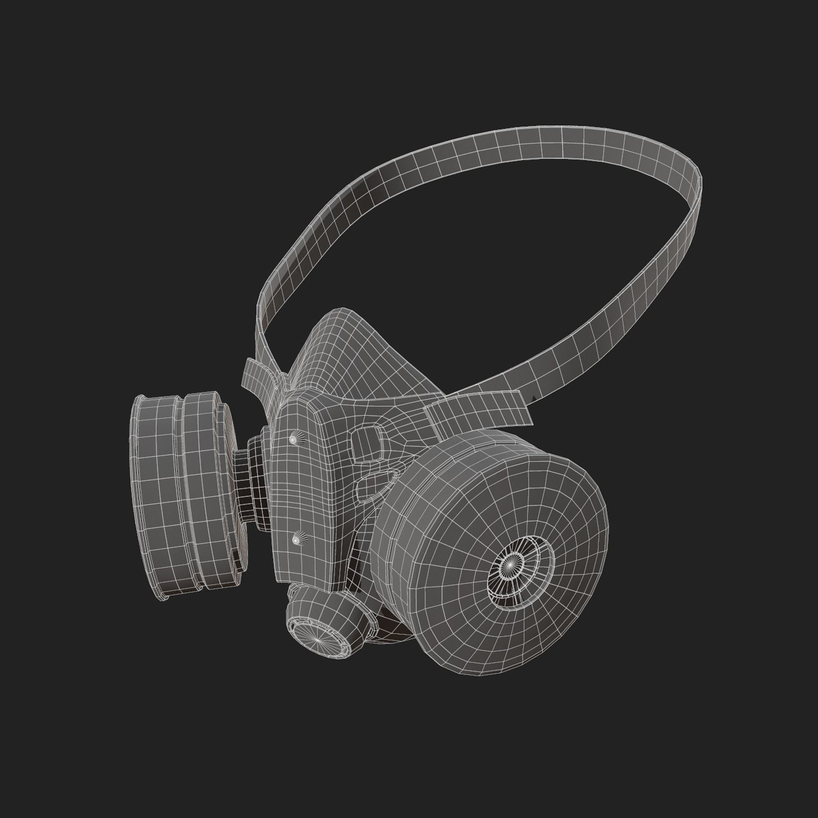 Gas mask protection futuristic technology fantasy 3d low poly Low-poly 3D model_8