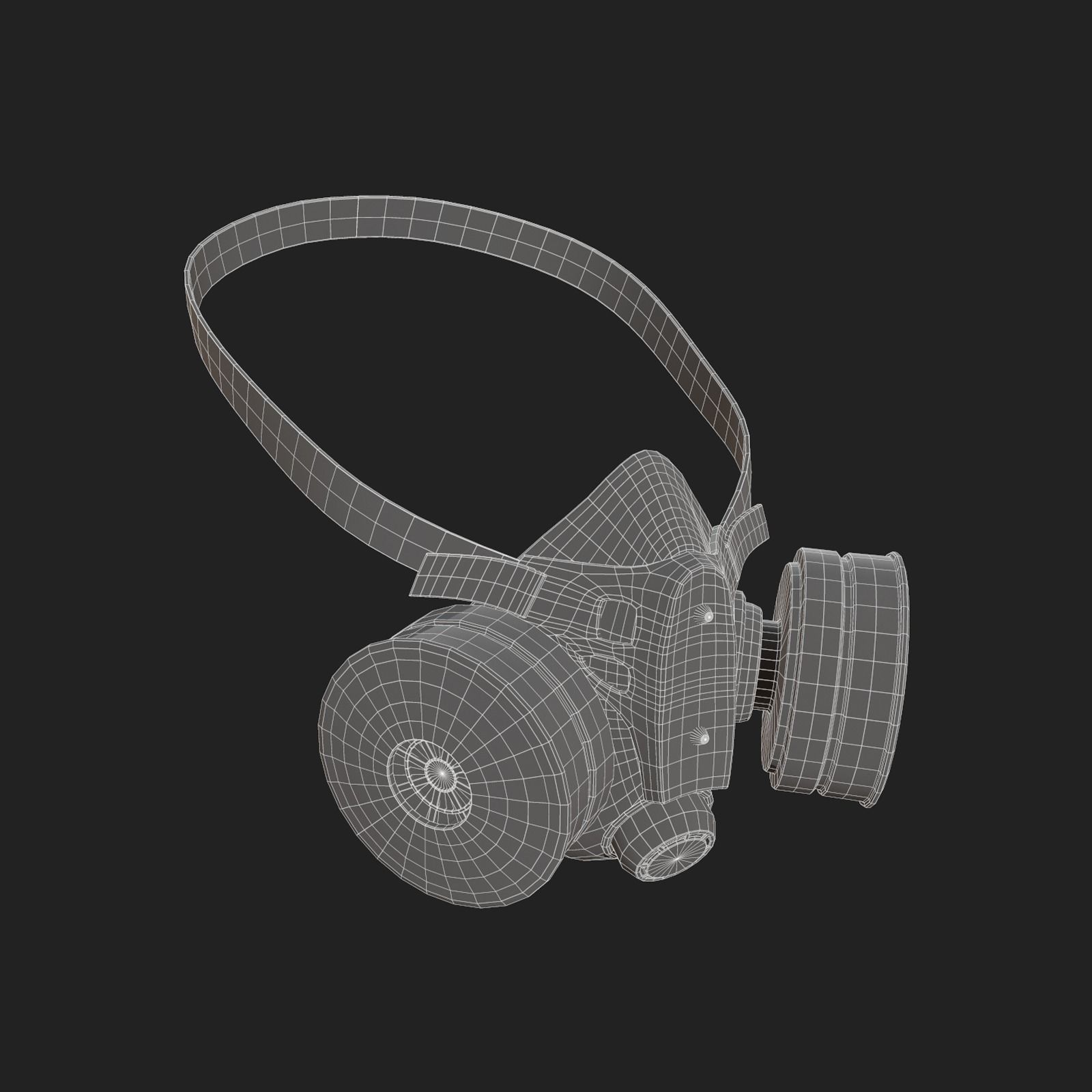 Gas mask protection futuristic technology fantasy 3d low poly Low-poly 3D model_11