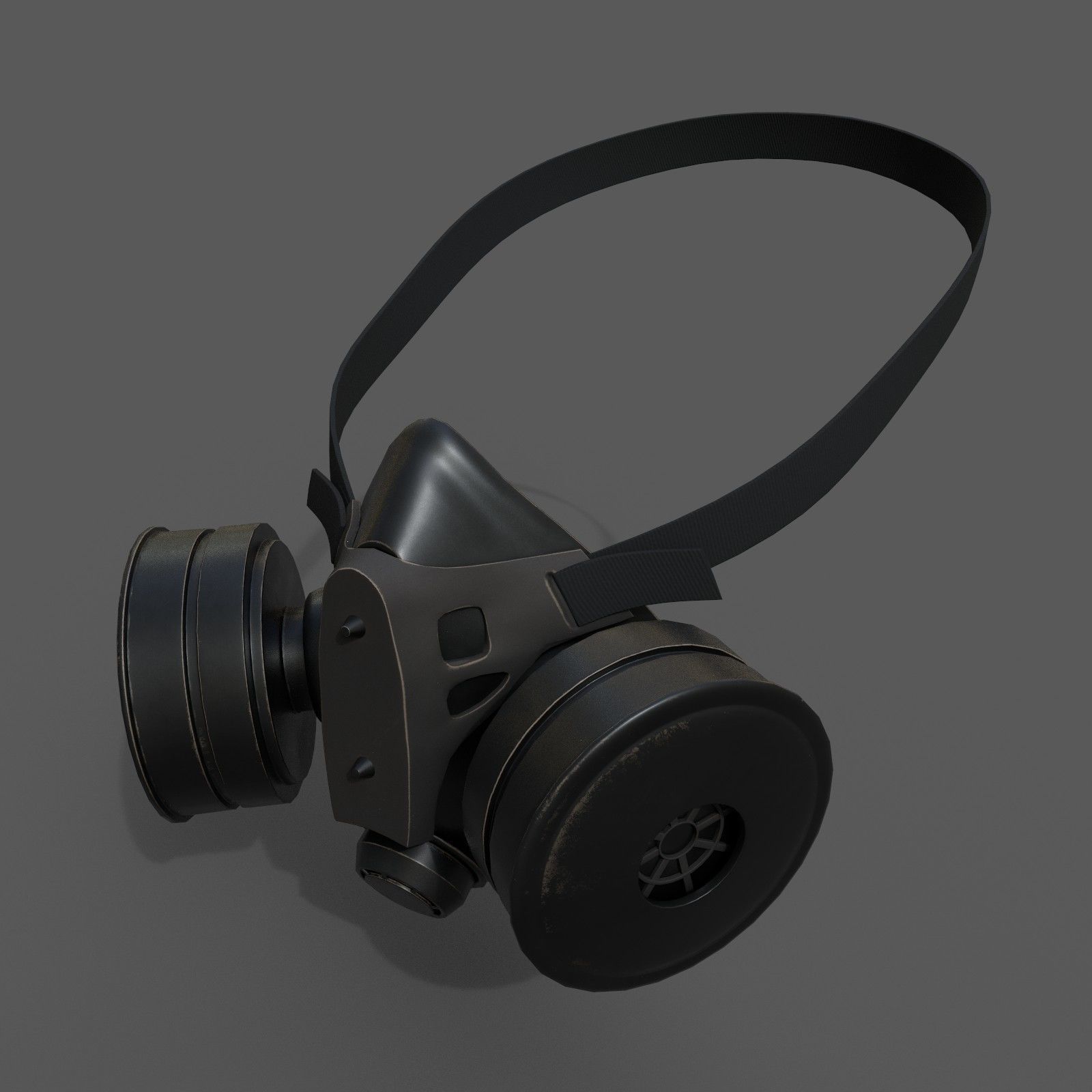 Gas mask protection futuristic technology fantasy 3d low poly Low-poly 3D model_1