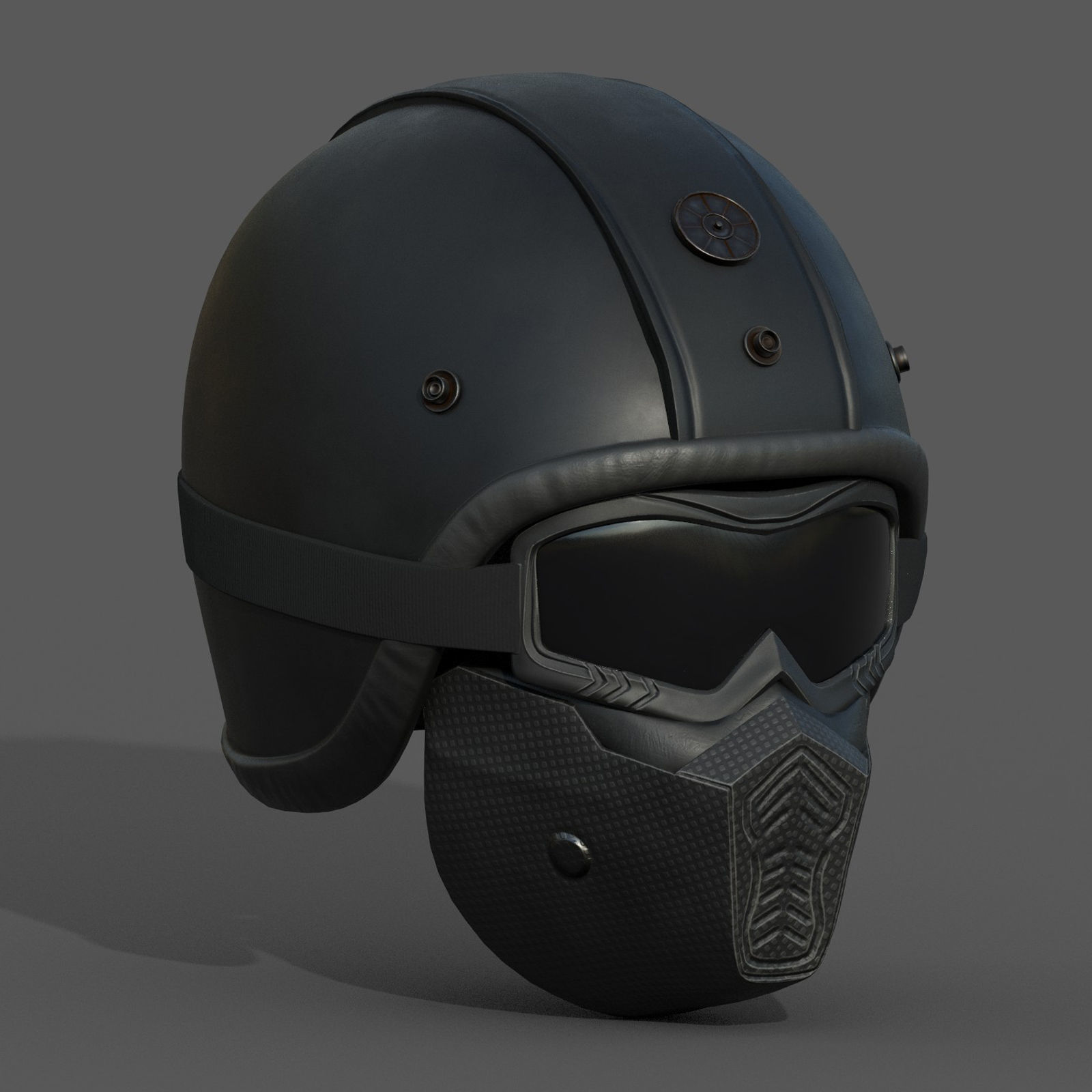 Helmet scifi military combat 3d futuristic technology  Low-poly 3D model_1