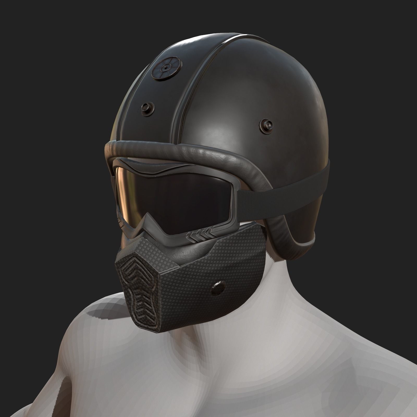Helmet scifi military combat 3d futuristic technology  Low-poly 3D model_4
