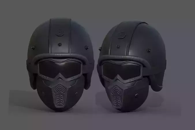 Helmet scifi military combat 3d futuristic technology  Low-poly 3D model