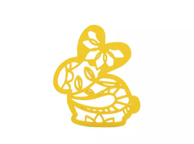 Decoration bunny cut out 3D print model_0