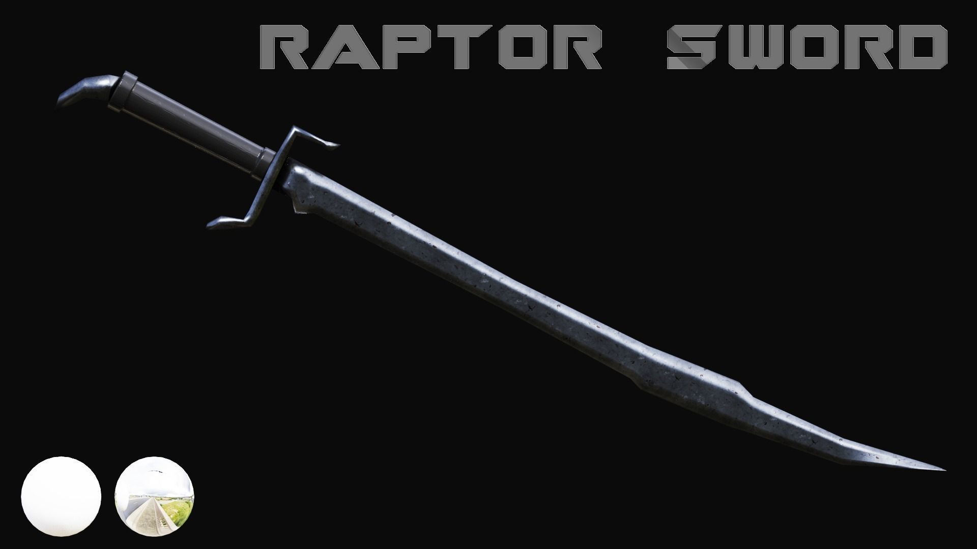 Raptor Sword Low-poly 3D model_1