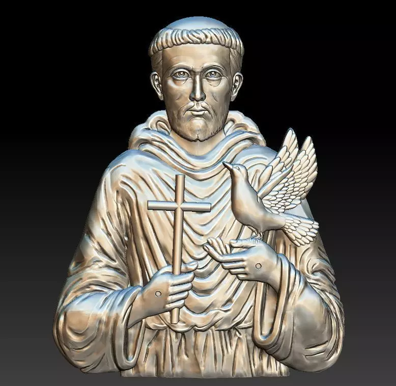 Saint Francis  - relief - 2019 3D print model_0
