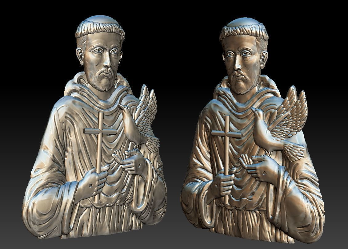 Saint Francis  - relief - 2019 3D print model_1