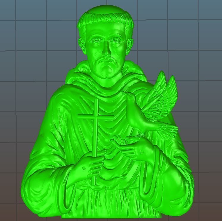 Saint Francis  - relief - 2019 3D print model_4