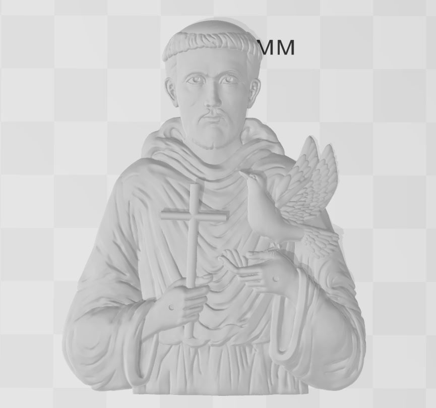 Saint Francis  - relief - 2019 3D print model_3