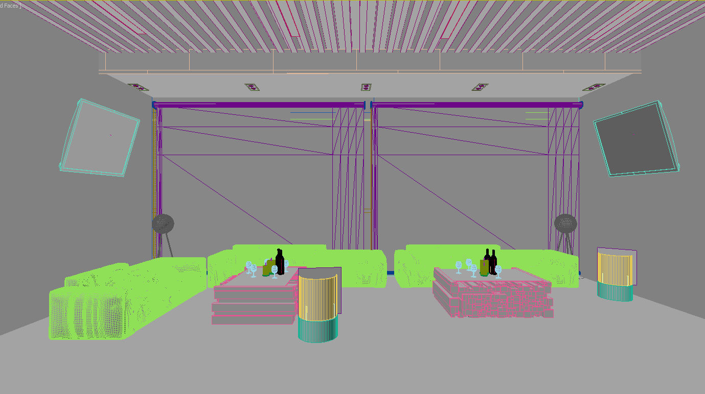 Luxury Restaurant Sitting 3D model_3