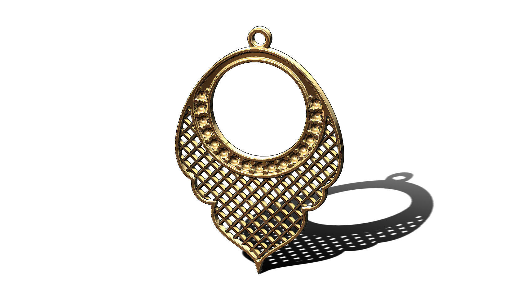Arabic moucharabieh earrings and pendants 3D print model_13