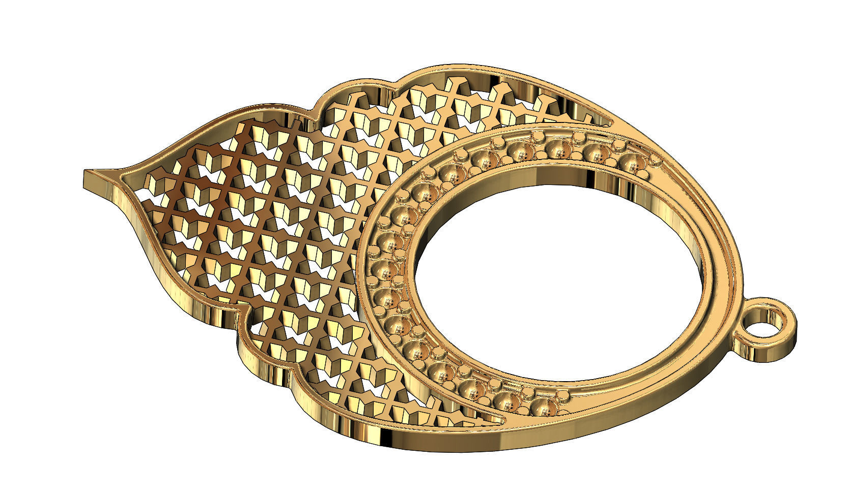 Arabic moucharabieh earrings and pendants 3D print model_4