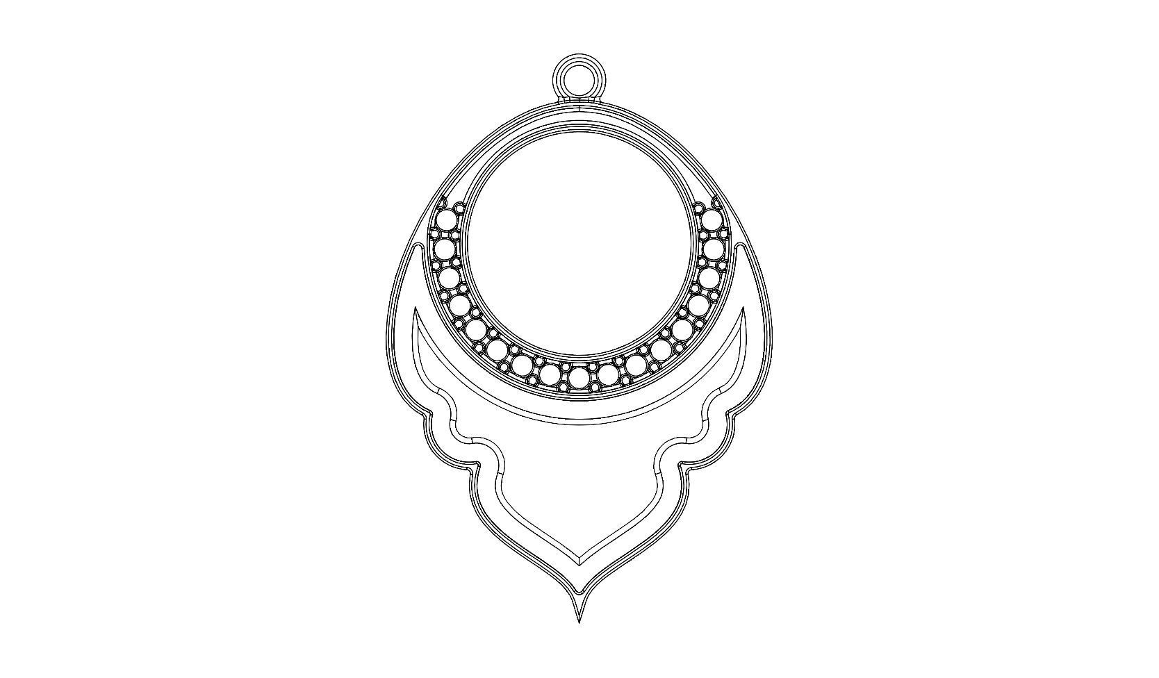 Arabic moucharabieh earrings and pendants 3D print model_24
