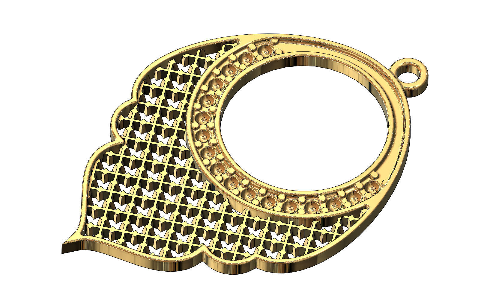 Arabic moucharabieh earrings and pendants 3D print model_3