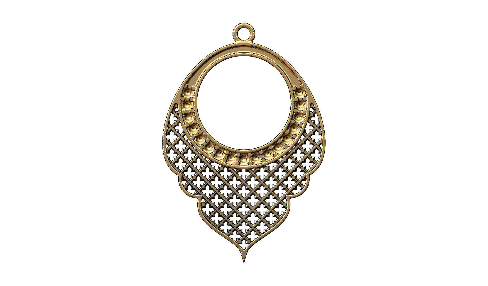 Arabic moucharabieh earrings and pendants 3D print model_11