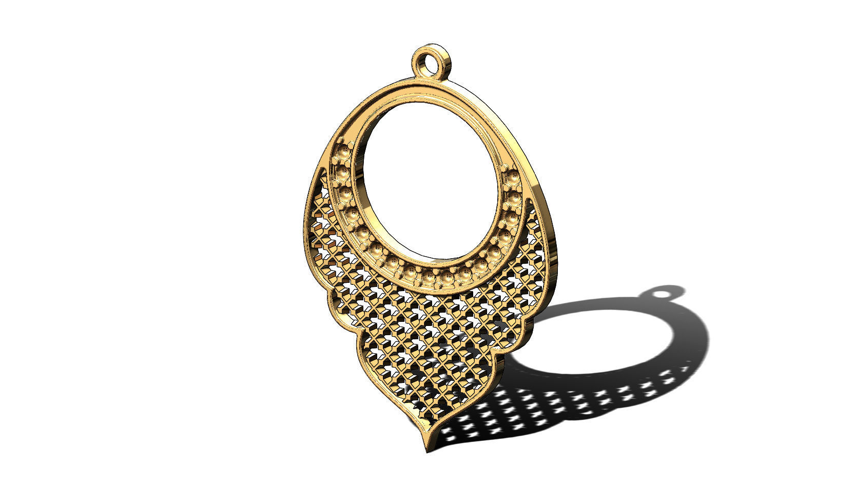 Arabic moucharabieh earrings and pendants 3D print model_18